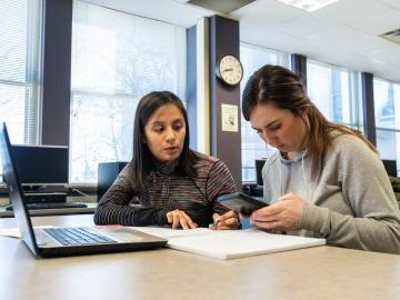 Two students tutoring